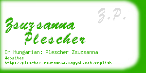 zsuzsanna plescher business card
